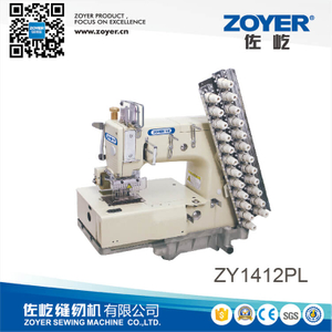 ZY 1412PL Zoyer 12-jarum datar-bed rantai ganda mesin jahit rantai (untuk melampirkan kaset garis)