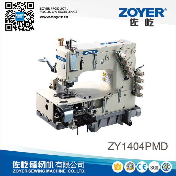 ZY1404PMD Zoyer 4-jarum datar-tempat tidur datar mesin jahit rantai ganda (alat metering)