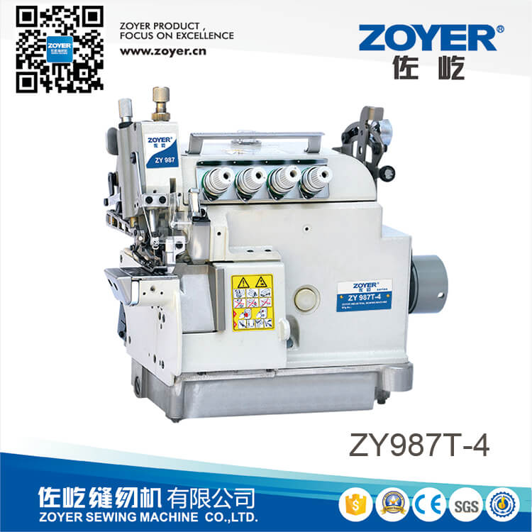 ZY987T-4 Zoyer Ex Series 4-Thread Cylinder Bed Top dan Bawah Feed Overlock